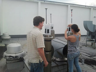 Testing drifters on the roof of the Keen Building at FSU